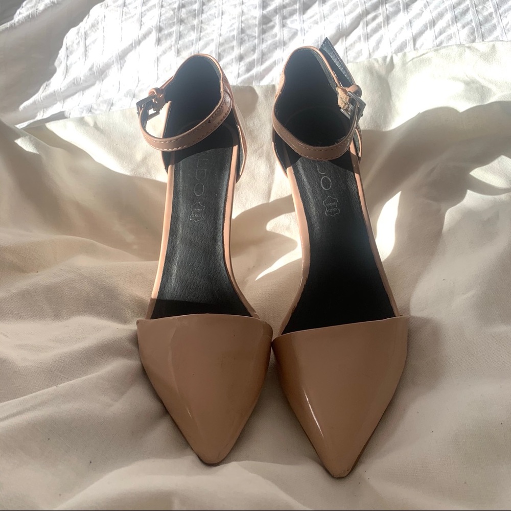 ALDO Nude patent heels